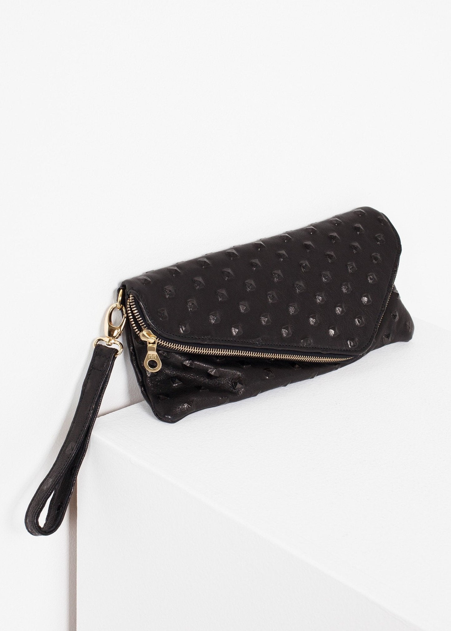 Roxanne Leather Clutch in Black - formtest11