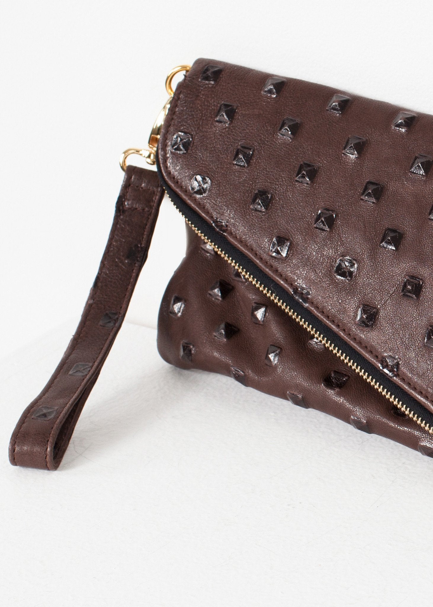 Roxanne Leather Clutch in Brown - formtest11