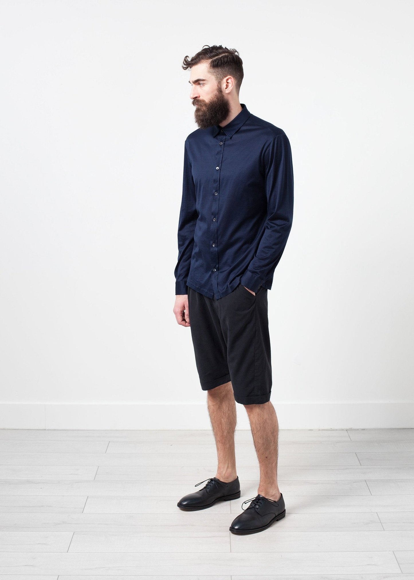 Scotland Button-Up in Navy - formtest11