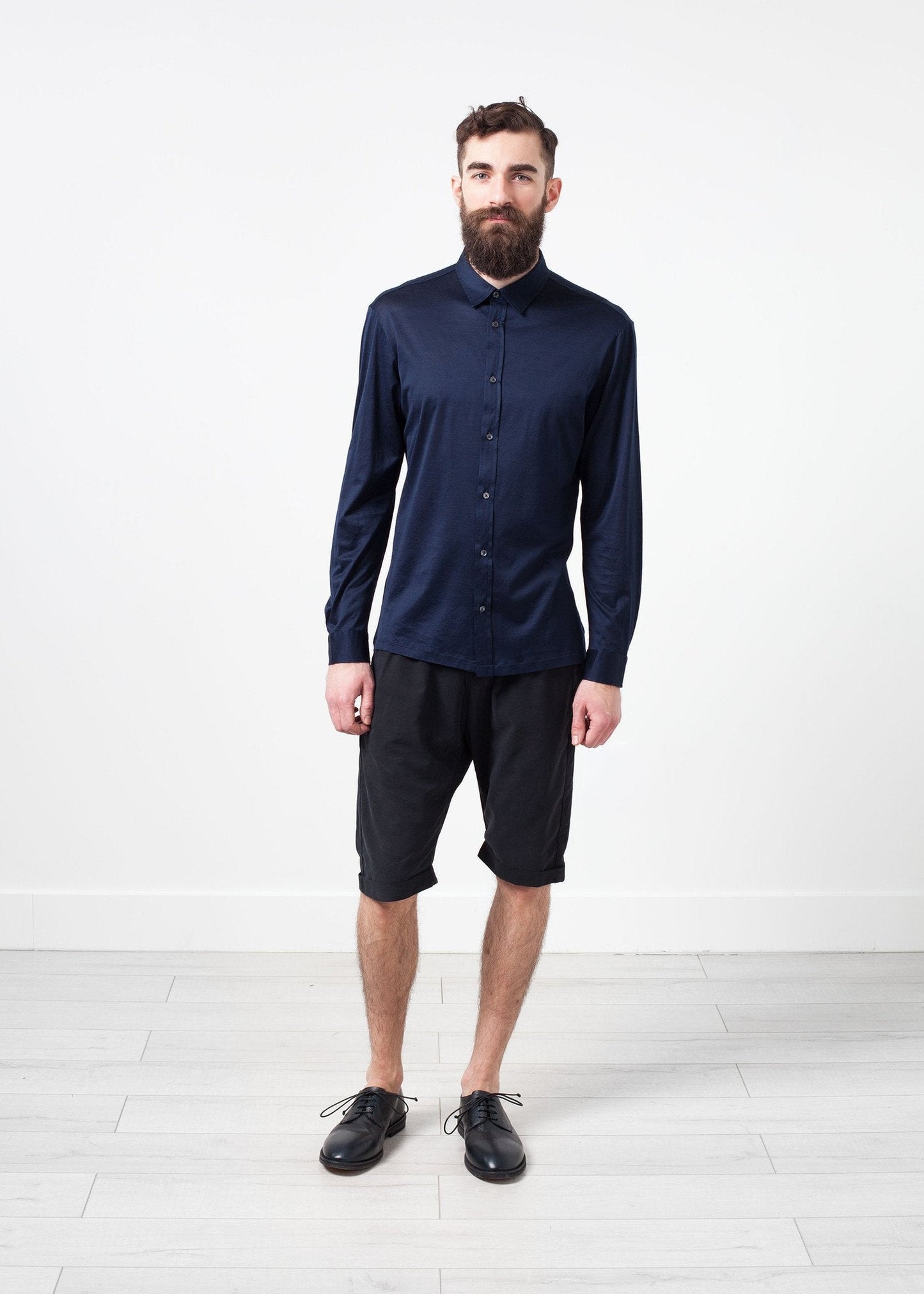 Scotland Button-Up in Navy - formtest11