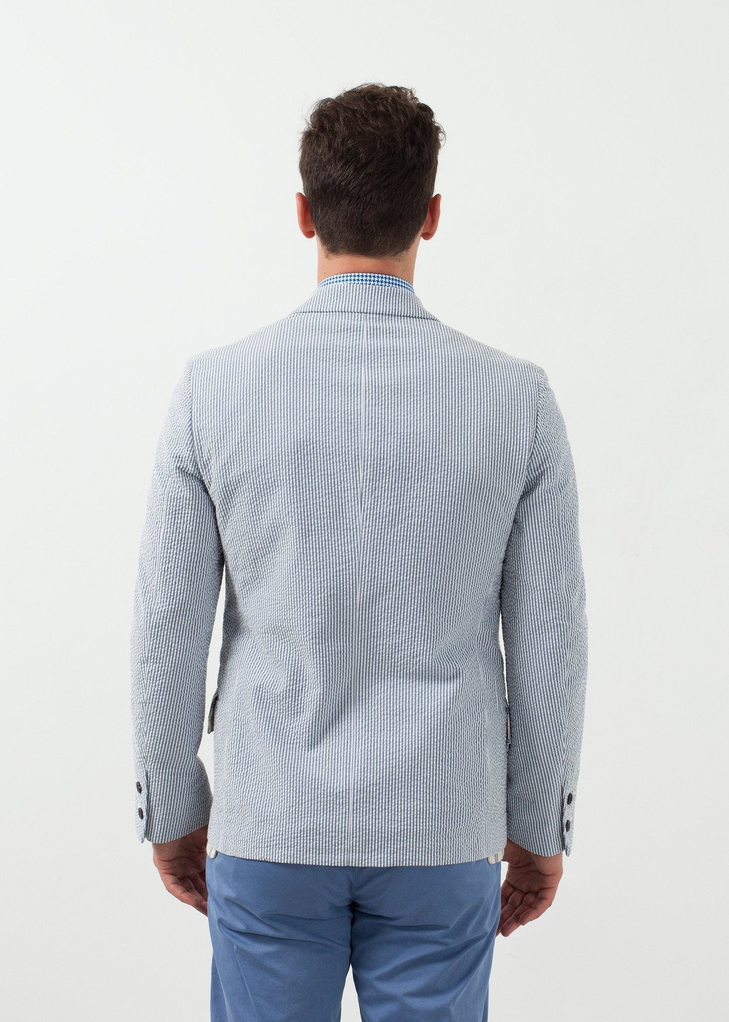 Seersucker Five Button Blazer - formtest11