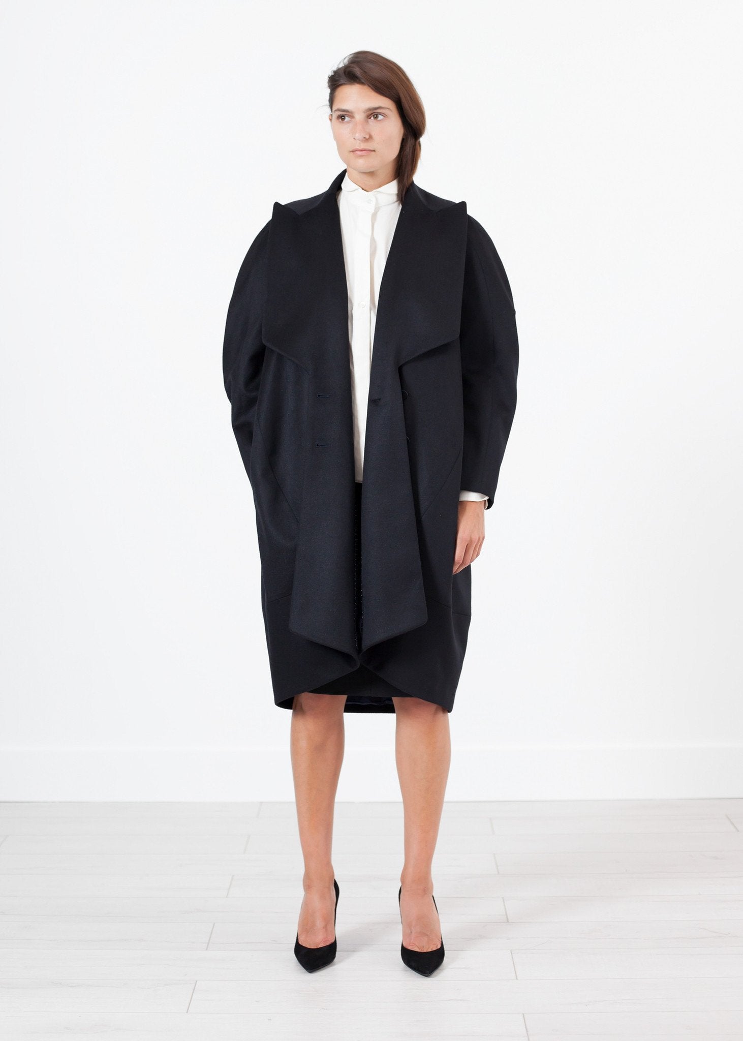 Shahmeena Cocoon Coat in Black - formtest11