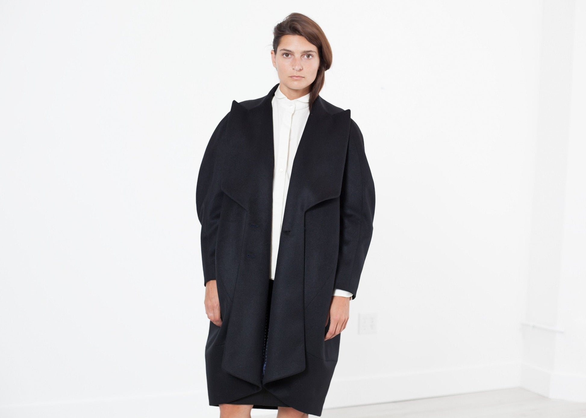 Shahmeena Cocoon Coat in Black - formtest11