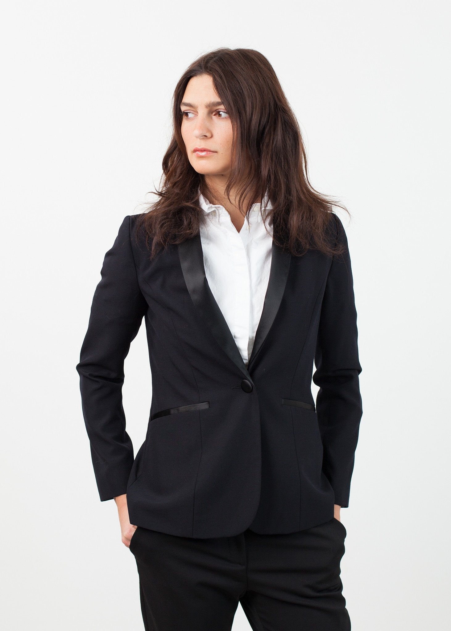 Shawl Collar Blazer in Black - formtest11