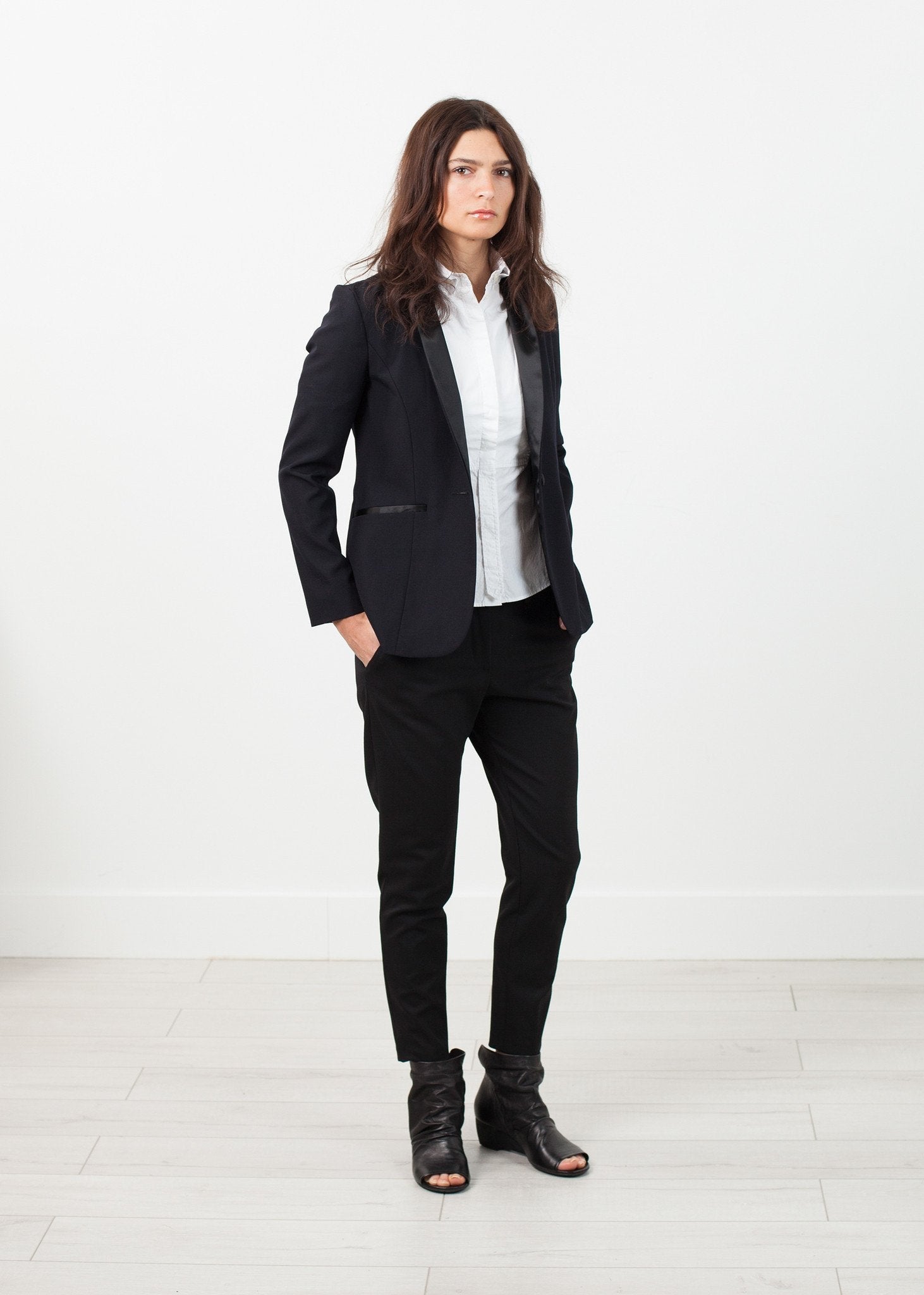 Shawl Collar Blazer in Black - formtest11