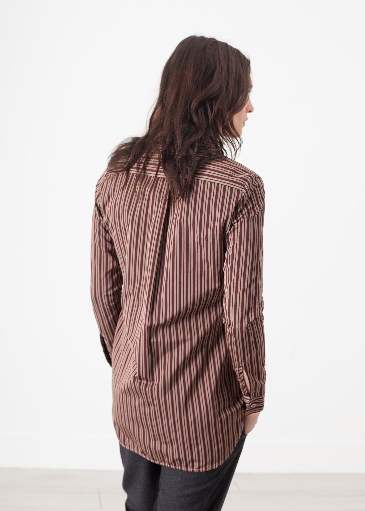 Sheen Button-Up in Red/Tan - formtest11