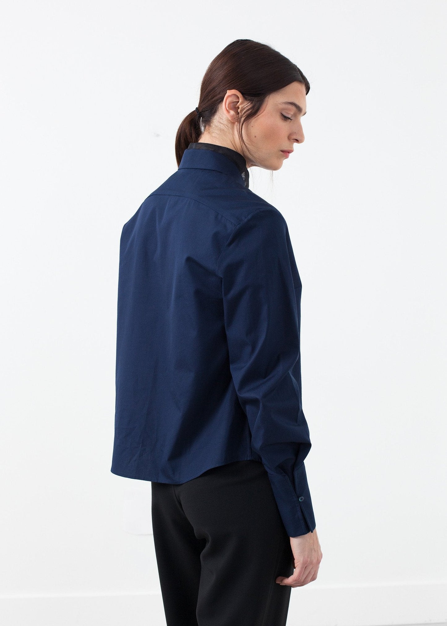 Sheer Silk Collar Button Up - formtest11