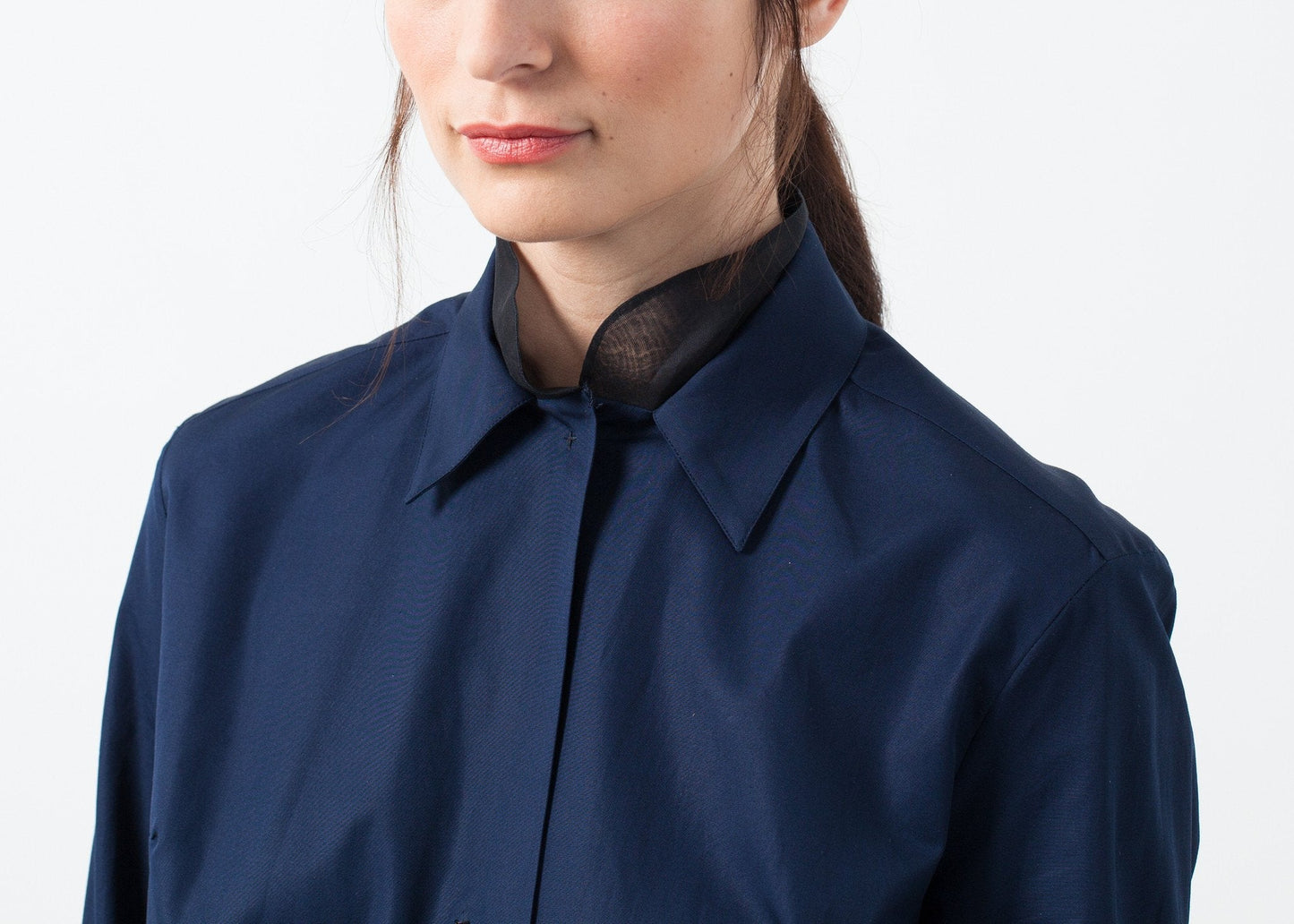 Sheer Silk Collar Button Up - formtest11