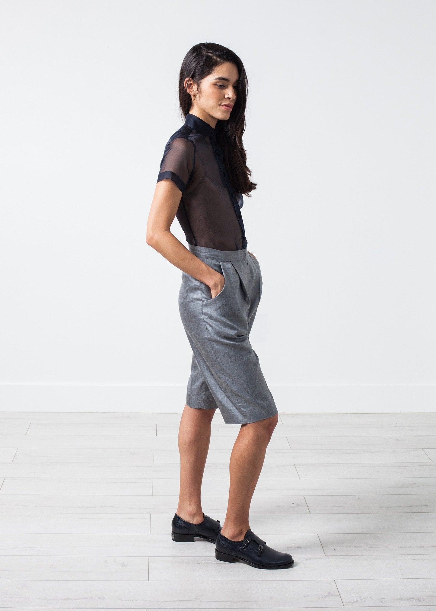 Silk Shorts in Grey - formtest11