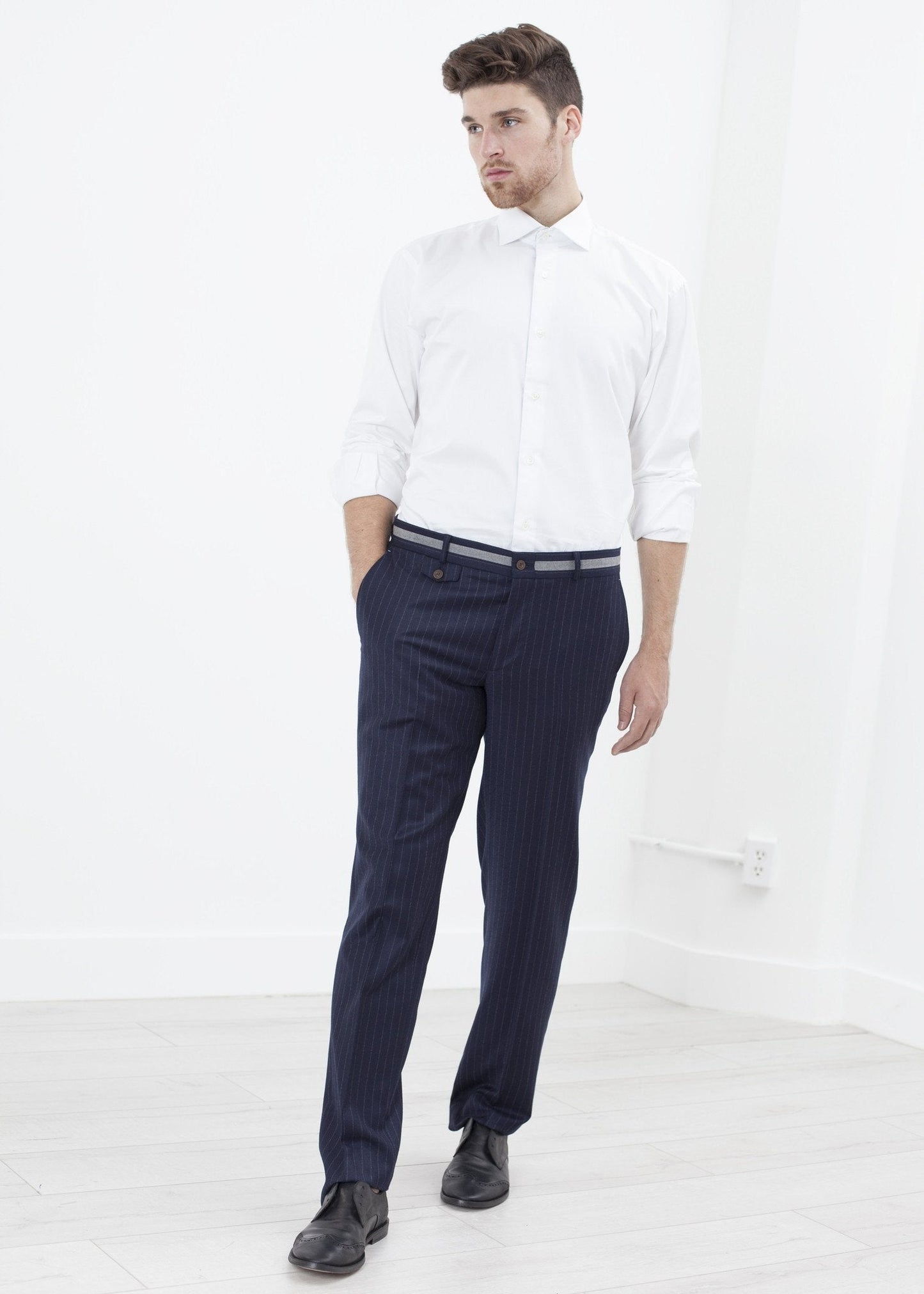 Sinclair Trouser in Navy Stripe - formtest11