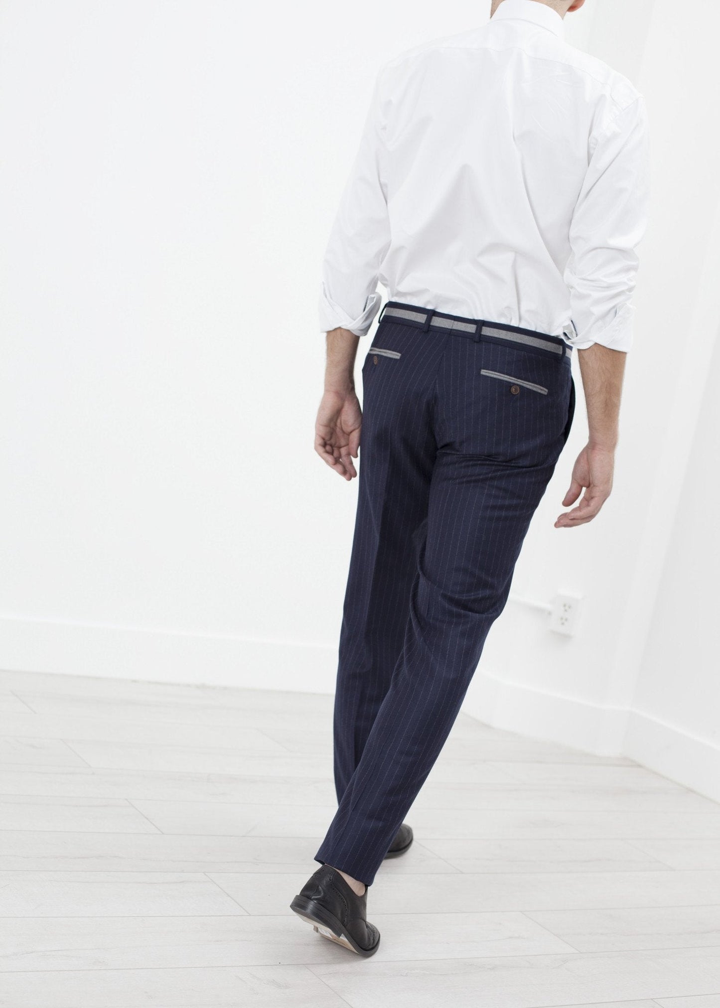 Sinclair Trouser in Navy Stripe - formtest11