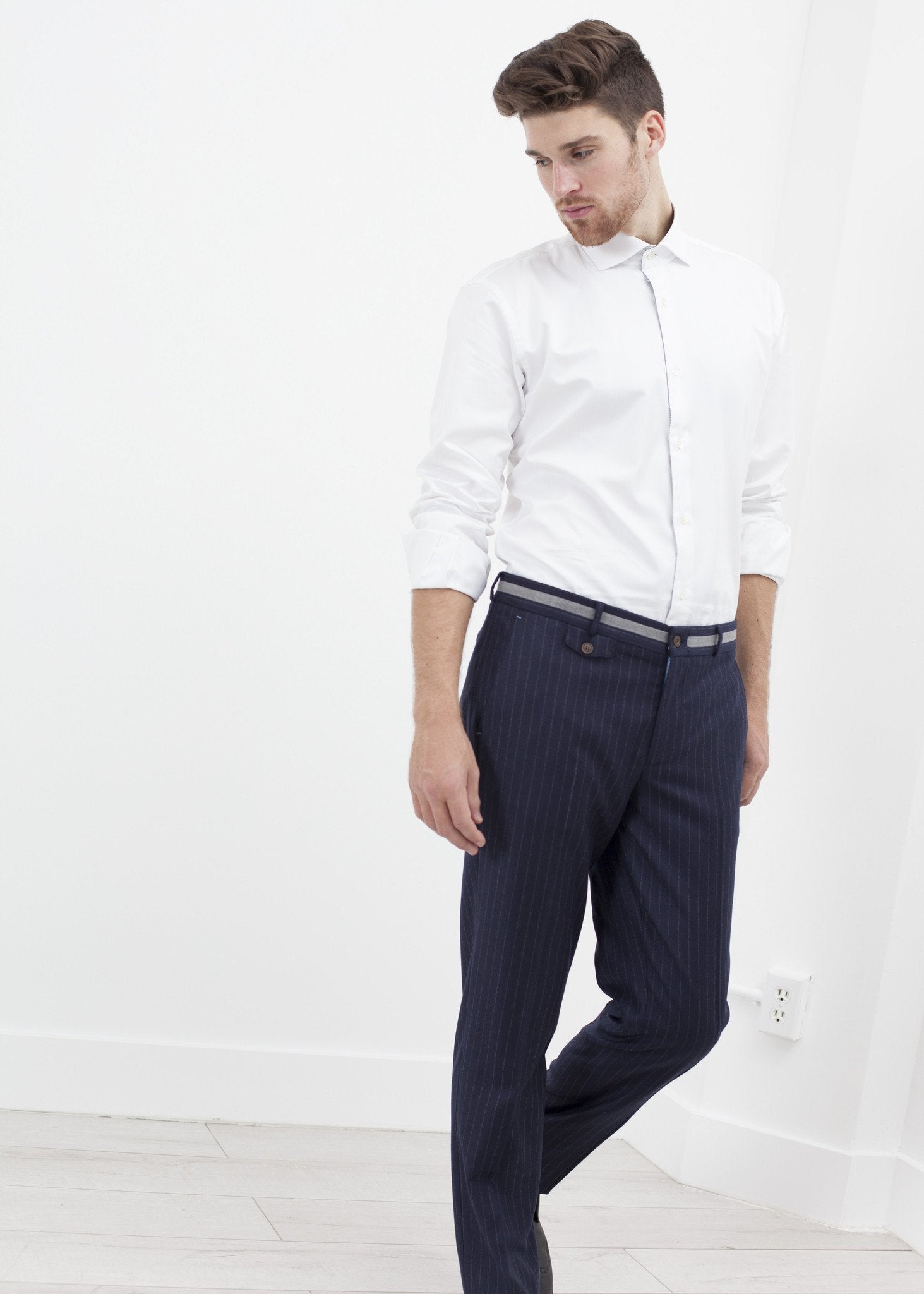 Sinclair Trouser in Navy Stripe - formtest11