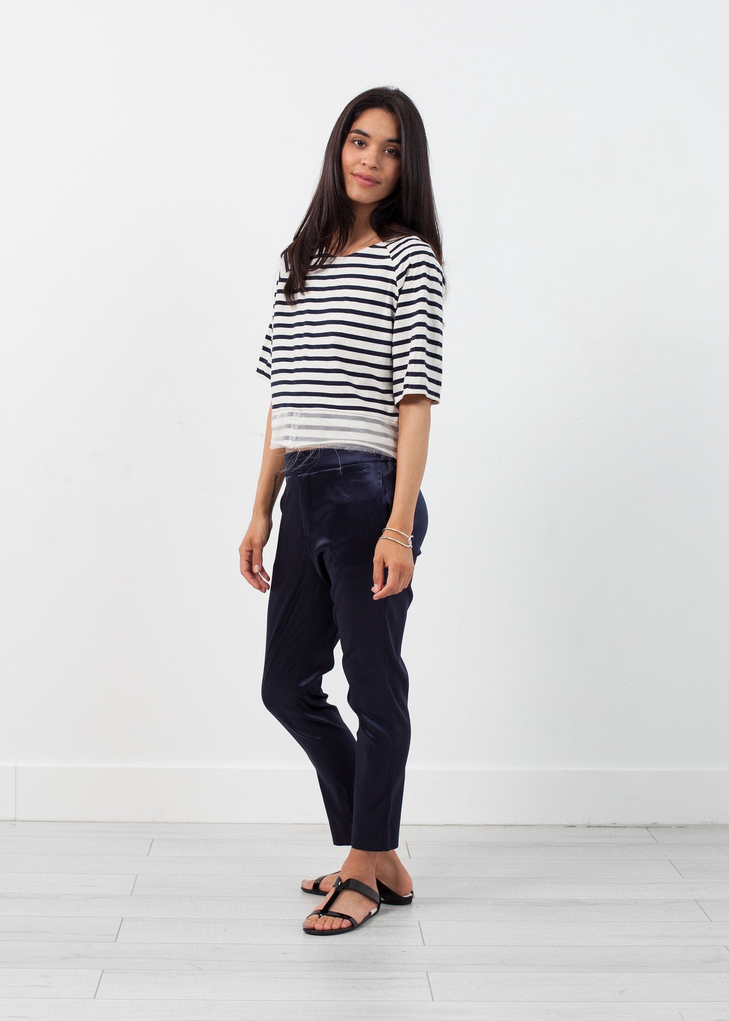 Sleeve Top in Navy Stripe - formtest11