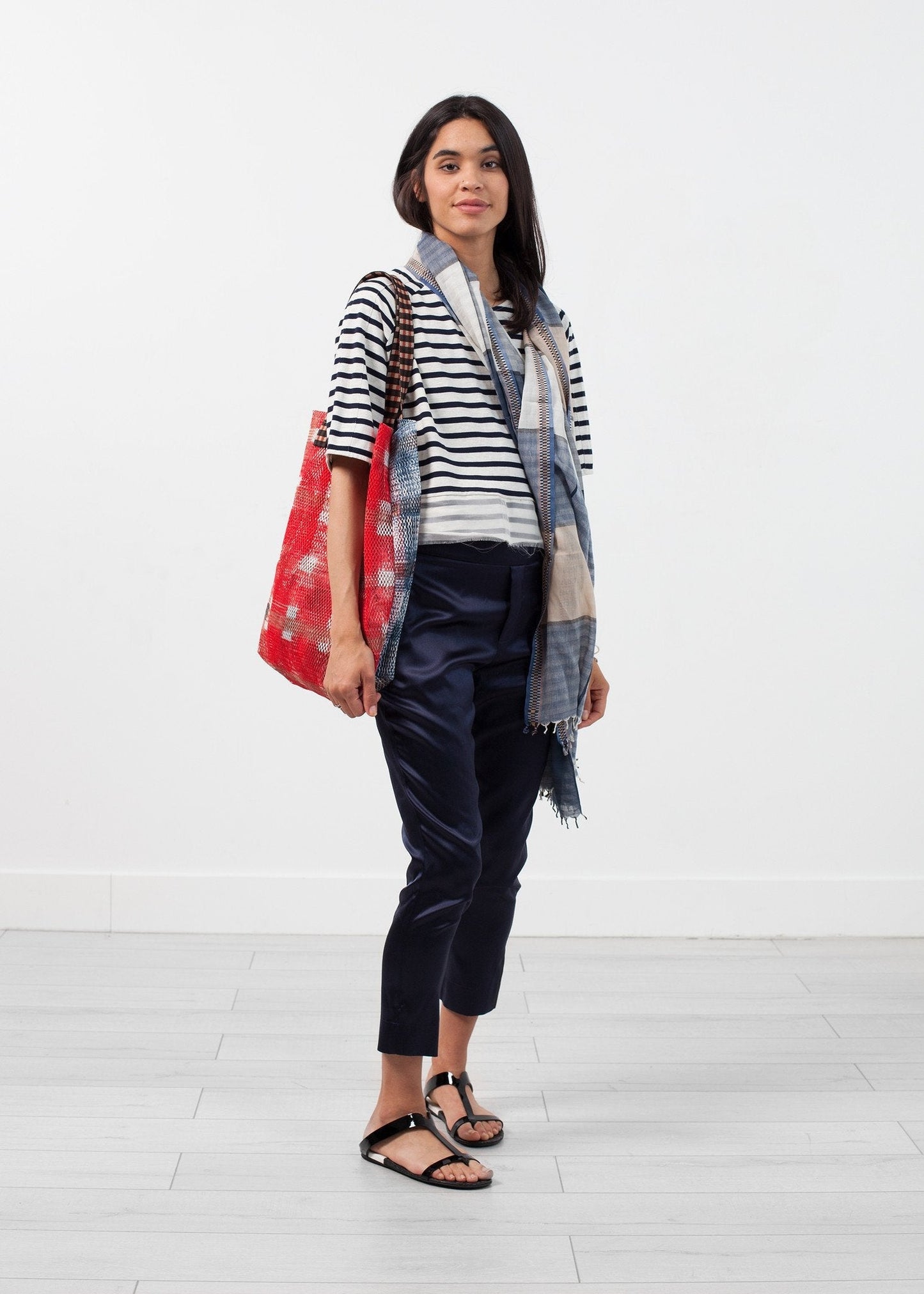 Sleeve Top in Navy Stripe - formtest11