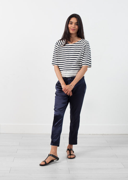 Sleeve Top in Navy Stripe - formtest11