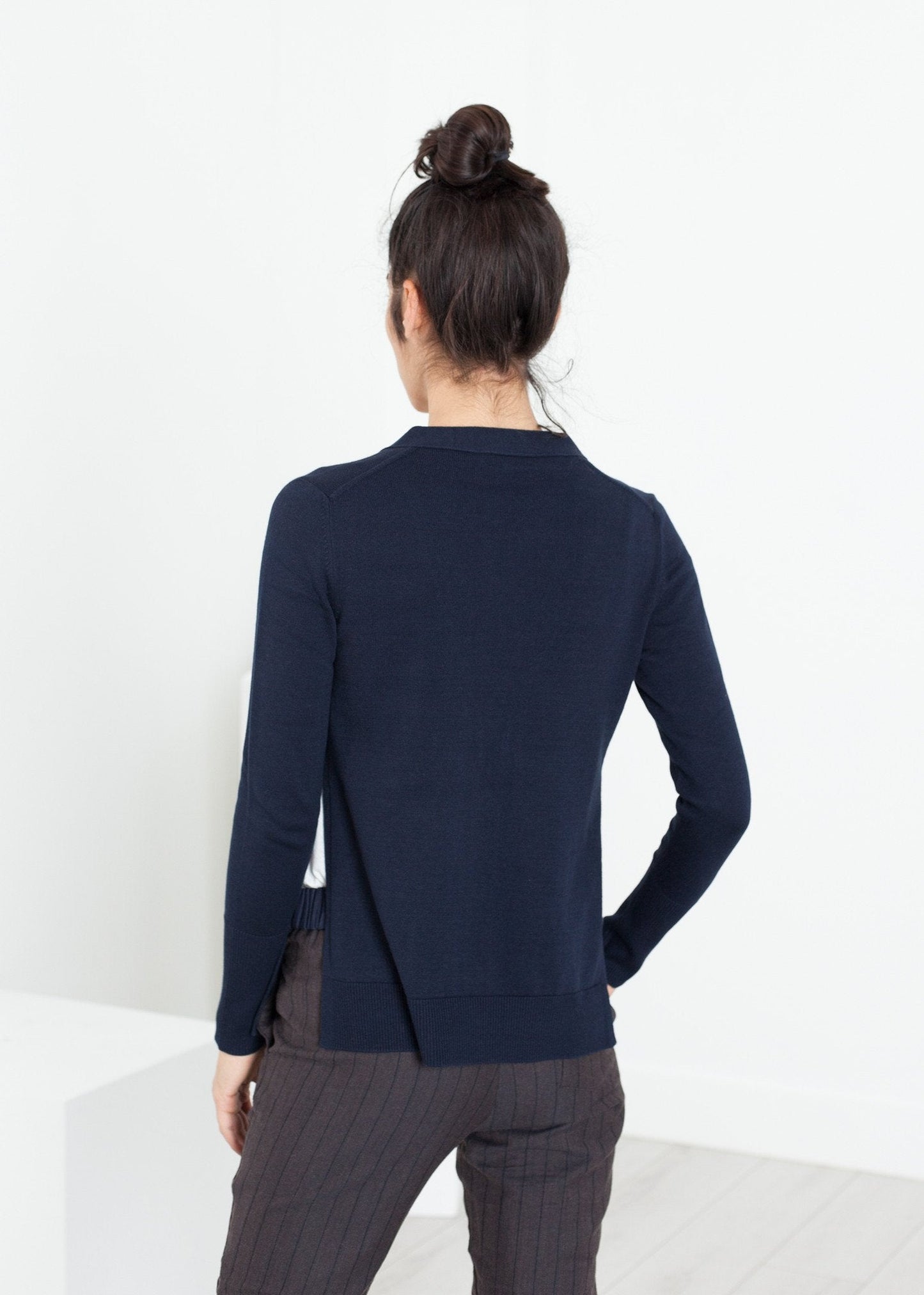 Square Cardigan in Navy - formtest11