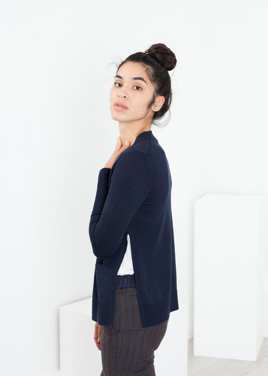 Square Cardigan in Navy - formtest11