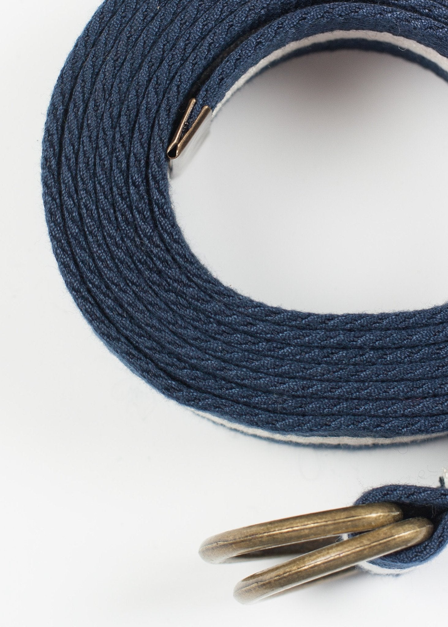 Striped Web Belt in Navy/White - formtest11