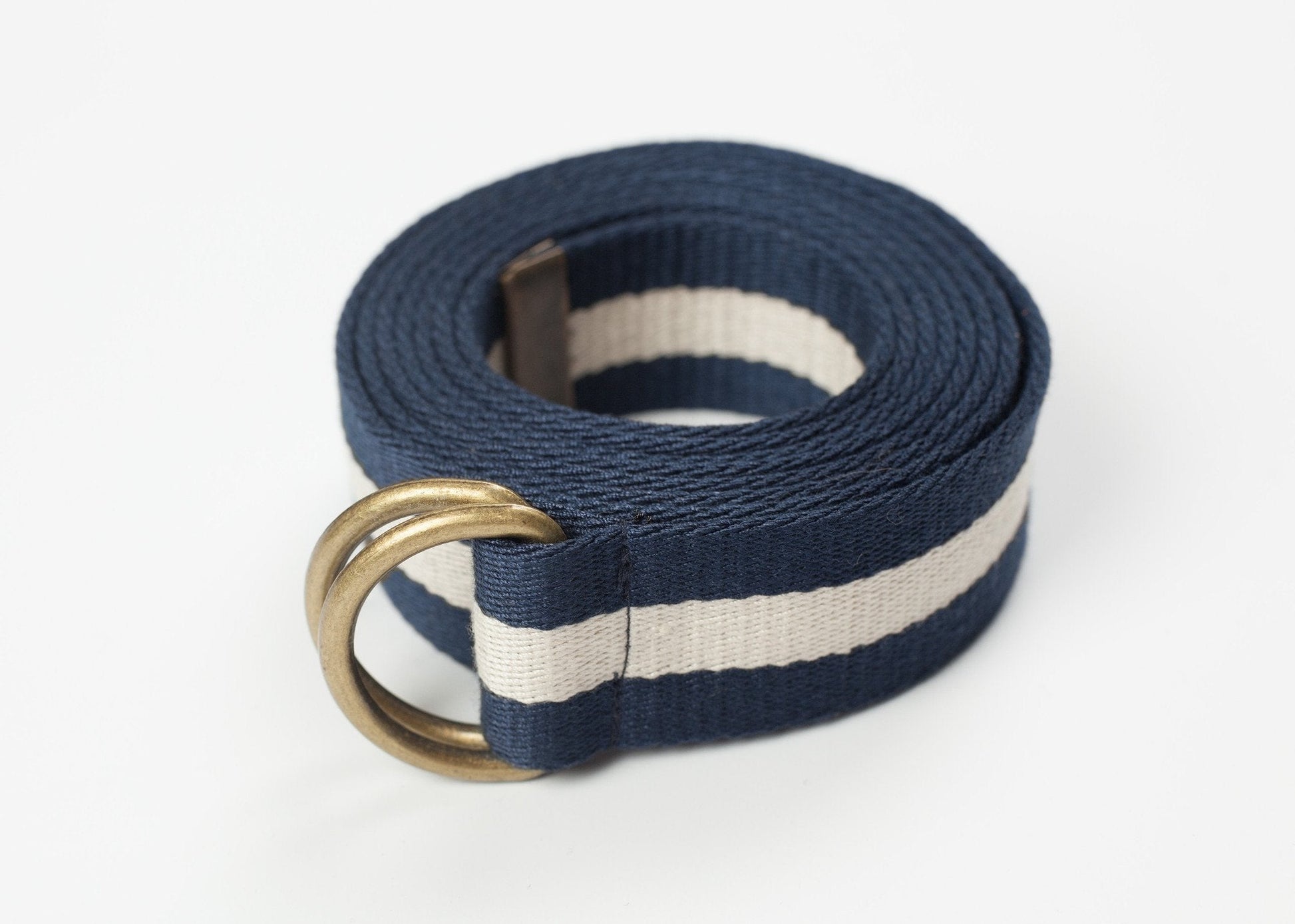 Striped Web Belt in Navy/White - formtest11