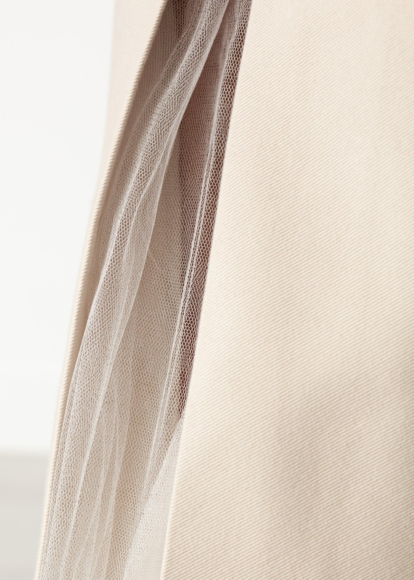 Tulle Pleat Skirt in Cream - formtest11