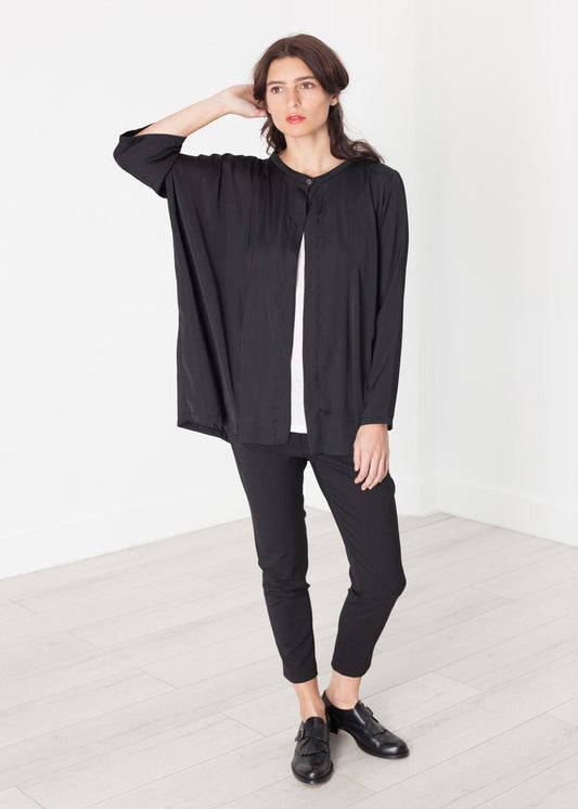 Unbalanced Cardigan in Black - formtest11