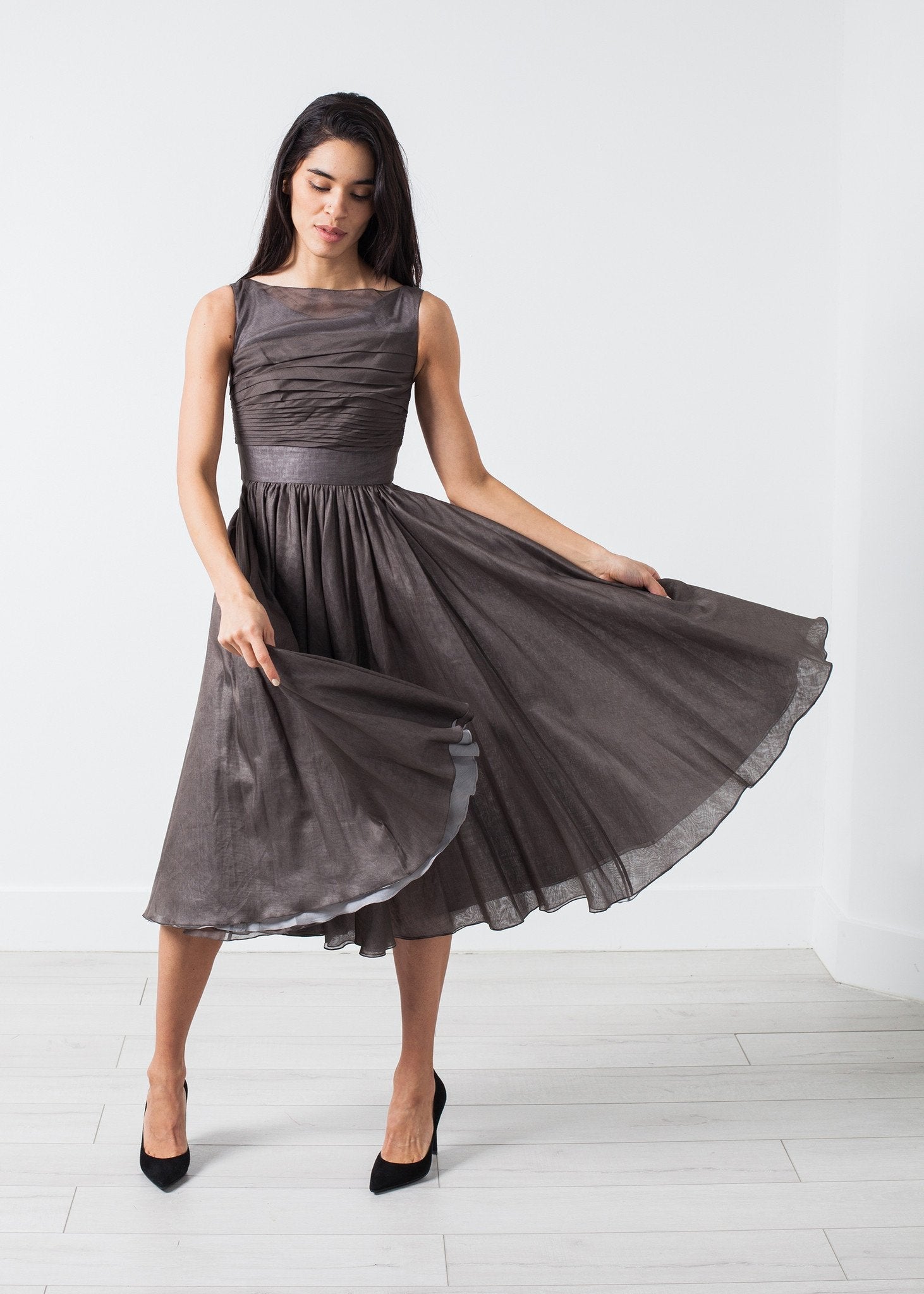 Voile Dress in Grey Pearl - formtest11