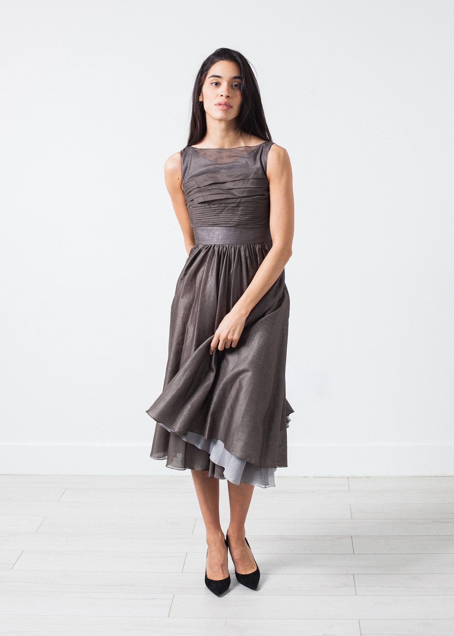 Voile Dress in Grey Pearl - formtest11