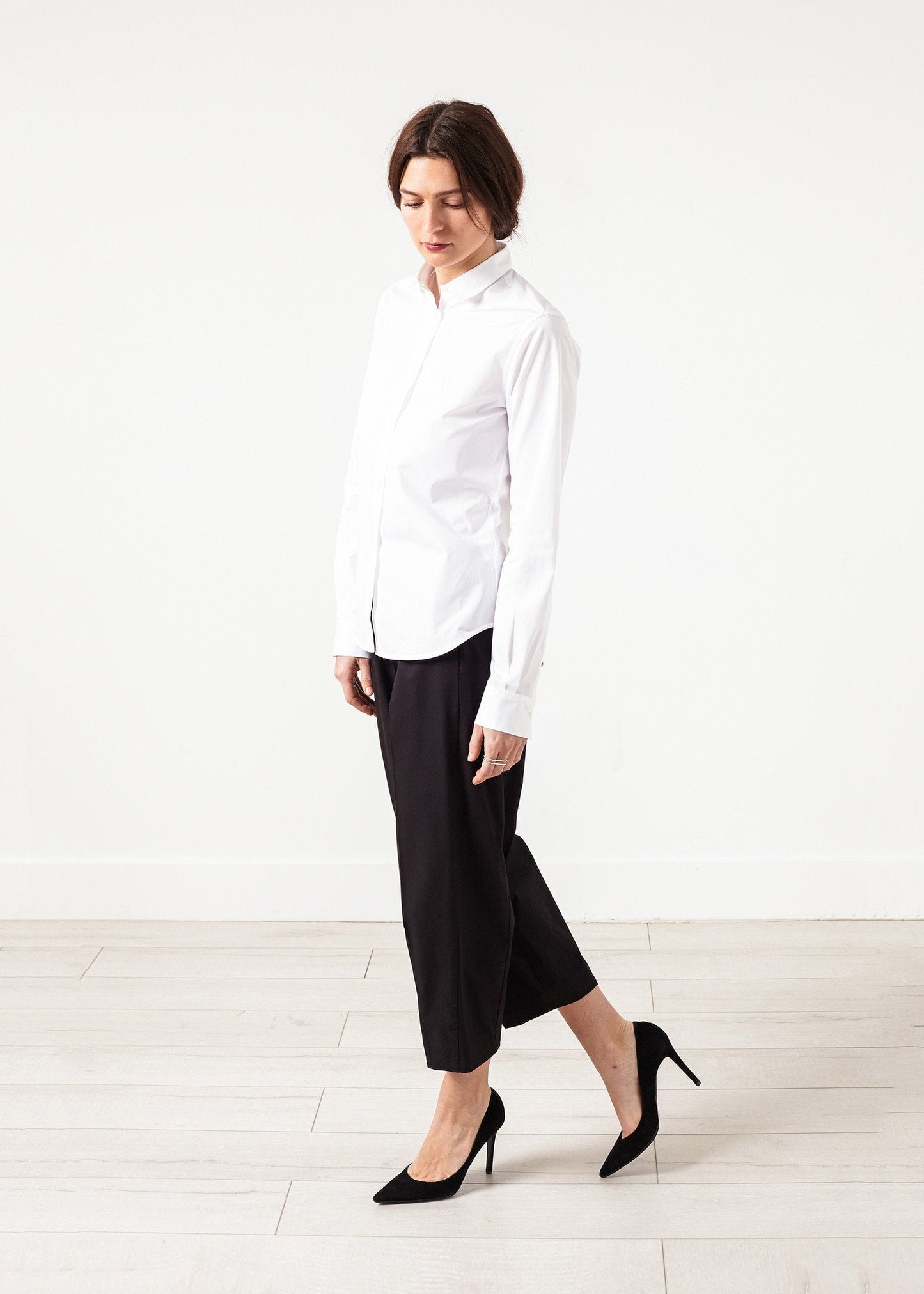 Wide Cropped Trouser in Black - formtest11